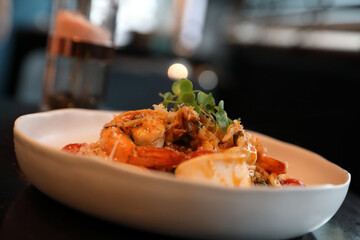 spaghetti pomodoro with sea food
