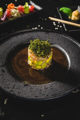 Perfect Sushi Japanese Asian Seafood Food Dish Menu Gourmet Restaurant Chef on Dark Background