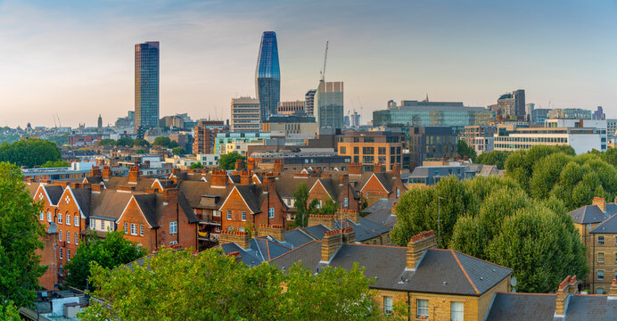 View of the contemporary London skyline from Waterloo, Waterloo, London
