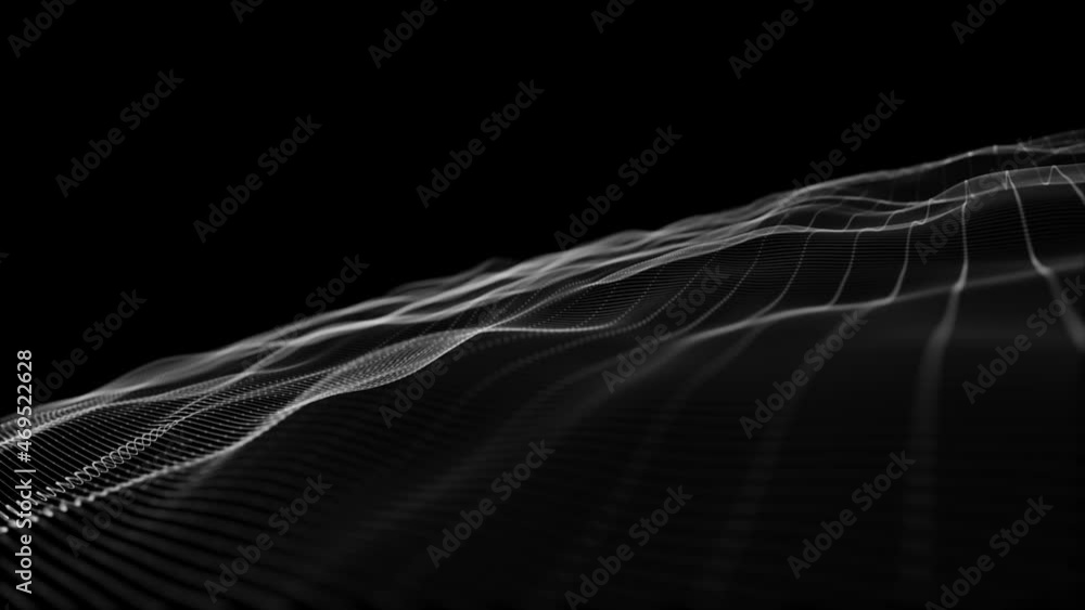 Poster abstract digital waving lines fx background loop/ 4k animation of an abstract wallpaper background w