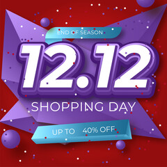 12.12 Shopping Day Flash Sale Banner Template design