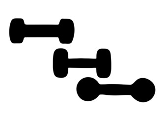 Sports dumbbells set. Vector image.