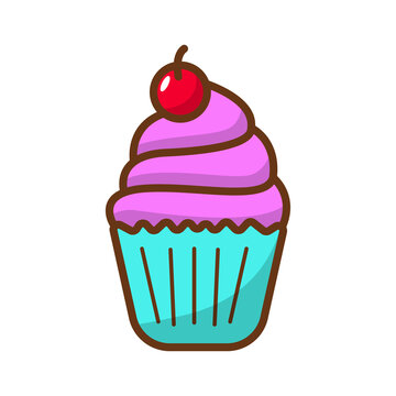 Cupcake vector illustration isolated on white background