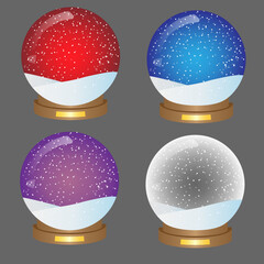 Fototapeta na wymiar set of new year's snow balls for inserting new year 2022 snow balls