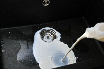 pouring sour milk