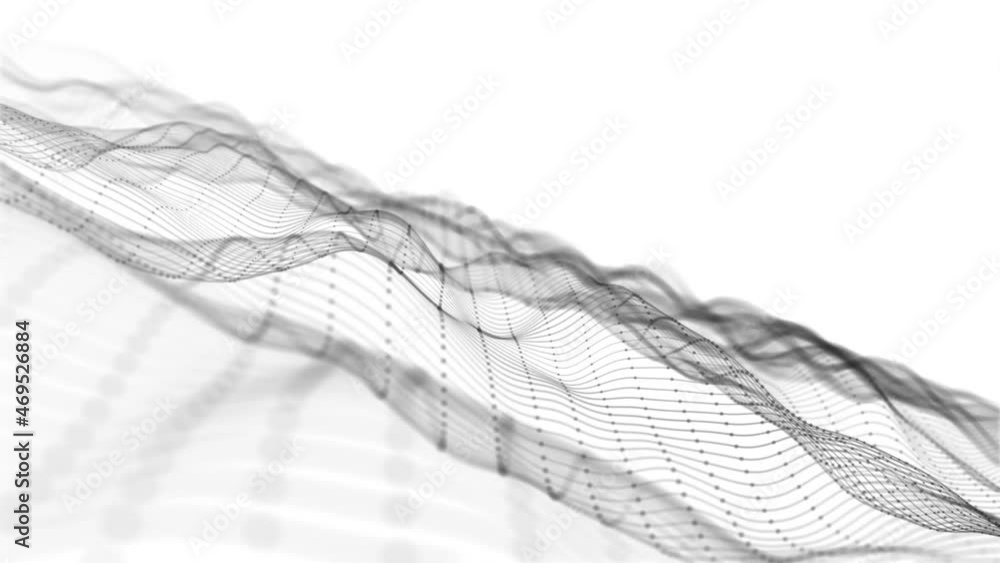 Poster abstract digital waving lines fx background loop/ 4k animation of an abstract wallpaper background w