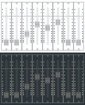 Sliders or faders control board blueprints