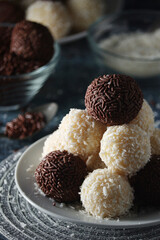 Beijinho and Brigadeiro sweets - national cuisine of Brazil