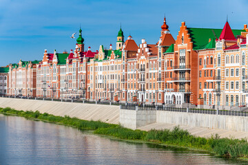 Houses built in the style of Bruges in Yoshkar-Ola, Mari-El