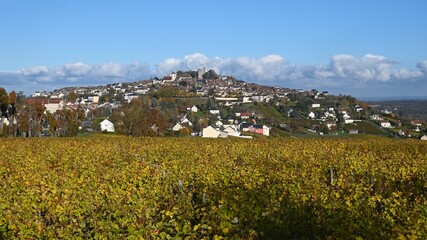 Autumn view of a town in the Loire Valley