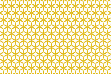 Golden flower seamless pattern, Abstract geometric vector with gold flowers background