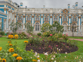 Sightseeings of Saint Petersburg. The Garden in Tsarskoye Selo. Autumn landscape