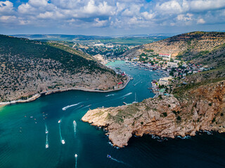 Aerial of the bay of Balaklava, Crimea