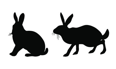 Rabbit silhouette. Simple vector illustration.
