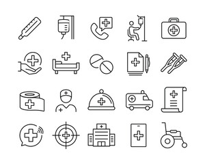 Medical Icons - Vector Line Icons. Editable Stroke. Vector Graphic