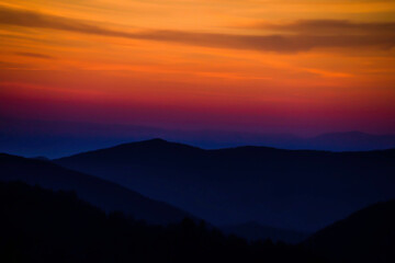 Fototapeta premium sunset in the mountains