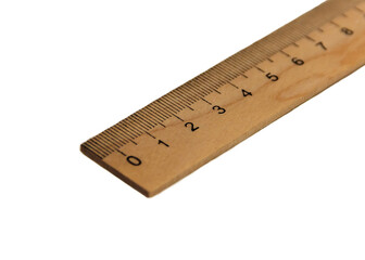 ruler close-up on a white background. Isolated item