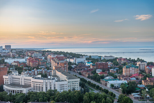 View over Ulyanovsk and the Volga River, Ulyanovsk