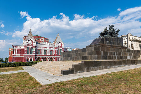Monument to Vasily Chapaev before the Samara Academic Gorkiy Drama Theater, Samara