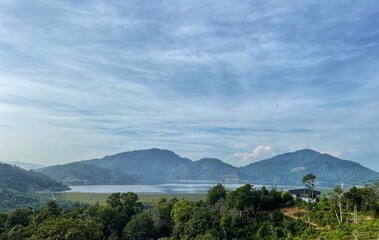 mountains and clouds