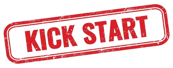 KICK START text on red grungy stamp.