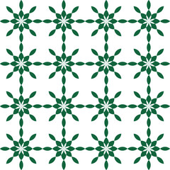 seamless pattern with green snowflakes