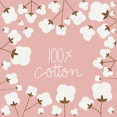 100 percent cotton pink illustration