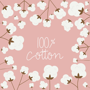 100 Percent Cotton Pink Illustration