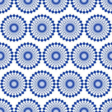 Seamless Blue Shapes Pattern For Background