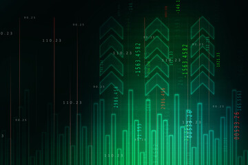 2d rendering Stock market online business concept. business Graph 