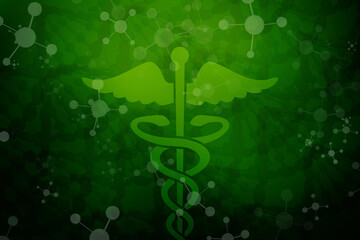 2d illustration caduceus medical symbol