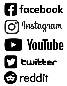 facebook logo vector. facebook sign. youtube download. instagram logo vector. instagram sign  download .reddit logo vector.twitter sign black download.