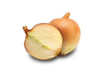 Fresh onion bulb isolated on white. With clipping path.