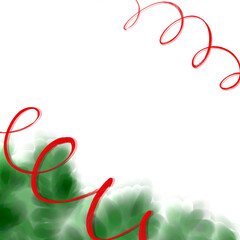 Square christmas painted isolated background red and green