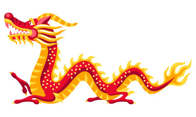 Illustration of Chinese dragon. Asian tradition symbol.
