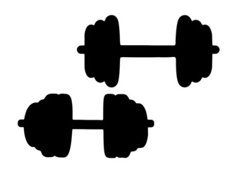 Large dumbbells for fitness and sports. Vector image.