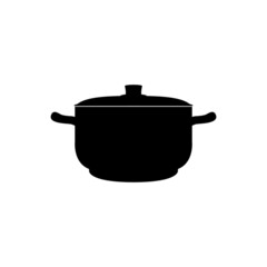 A large saucepan for the first courses is black on a white background.