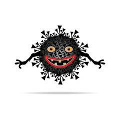 Coronavirus icon in cartoon style on a white background.