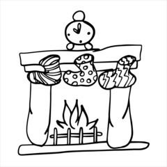 Festive fireplace. Vector (2)