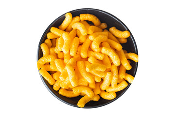 corn sticks cheesy taste spices cheese meal snack on the table copy space food background rustic. top view