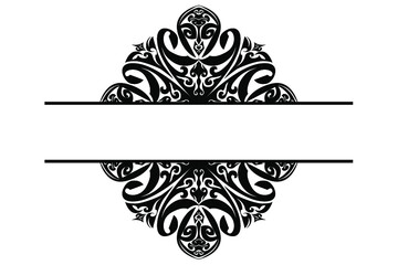 Black Ornament Border Vector for you design