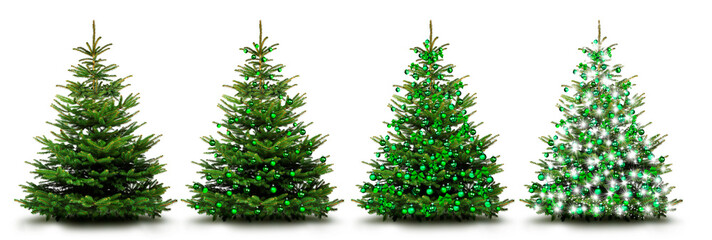 Mit grünem Weihnachtsschmuck dekorierter Weiahnchtsbaum