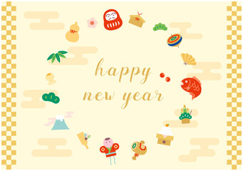 お正月　アイコン　バナー　テンプレート　セット