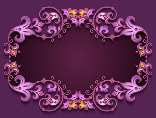 Abstract vector ornamental nature color vintage frame.