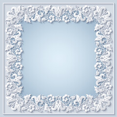 Abstract vector ornamental nature vintage frame.