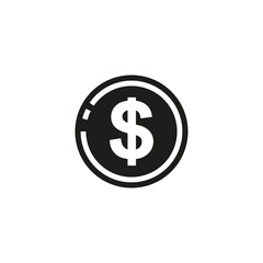 Dollar icon. Simple vector illustration on a white background