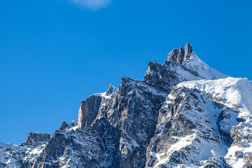 alpine peak with snow and ice