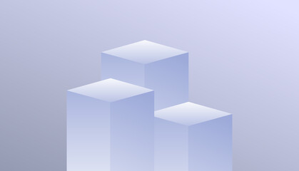 The square podium has three layers of blue color, Flat Modern design,  isolated  background, illustration Vector EPS 10