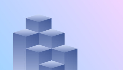 Fototapeta premium The square podium has layers of blue color, Flat Modern design, isolated background, illustration Vector EPS 10