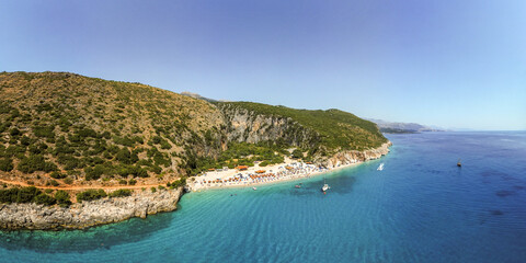 Fototapeta na wymiar White sand beach on the Adriatic Coach, Croatia, Albania, Montenegro